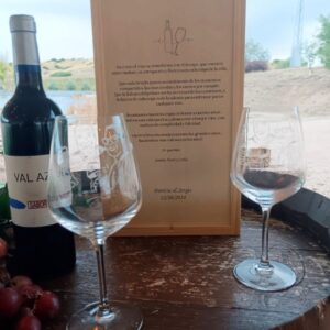 Kit de vino + 2 copas personalizadas + caja madera personalizada